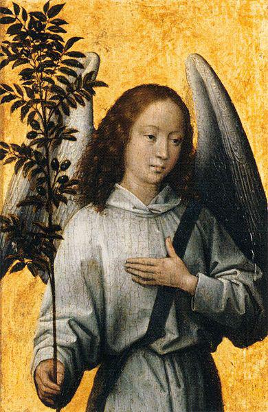 Hans Memling Angel with an olive branch oil painting picture